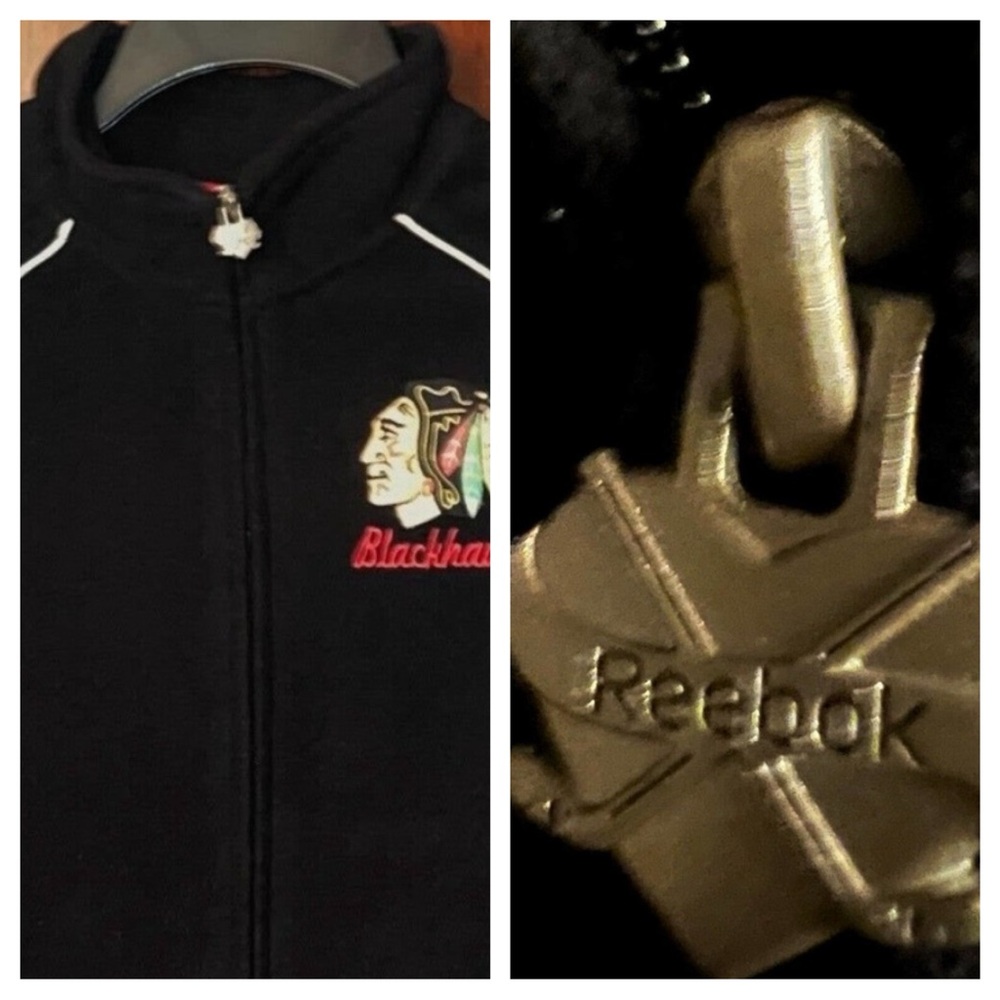 NHL REEBOK CHICAGO BLACKHAWKS JACKET FLEECE COAT LARGE L
